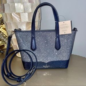 KATE♠️SPADE LOLA GLITTER Satchel Dusk Navy NWT